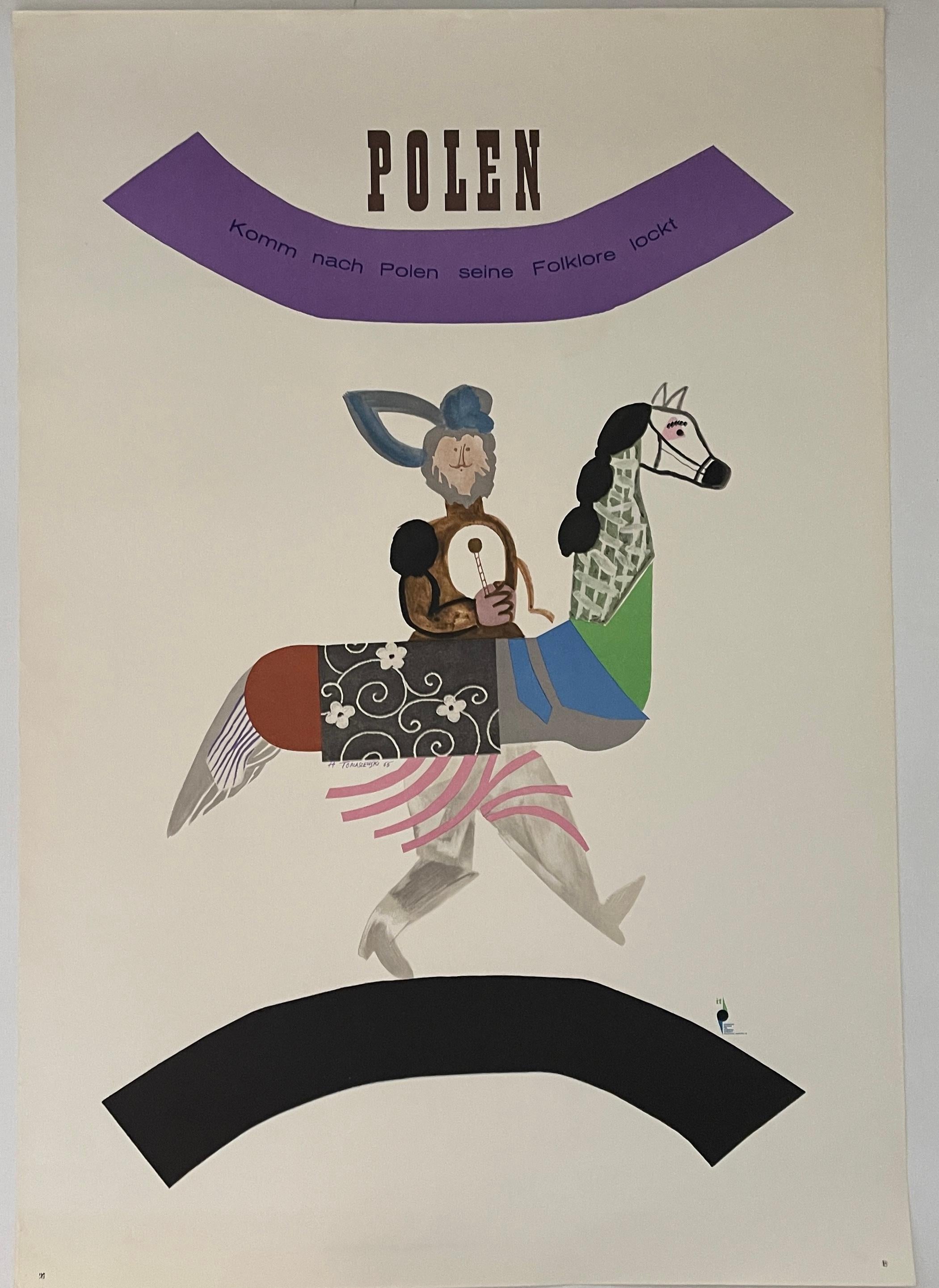 Come to Poland, Vintage Polish Tourist Poster by Henryk Tomaszewski, 1966  In Good Condition For Sale In London, GB