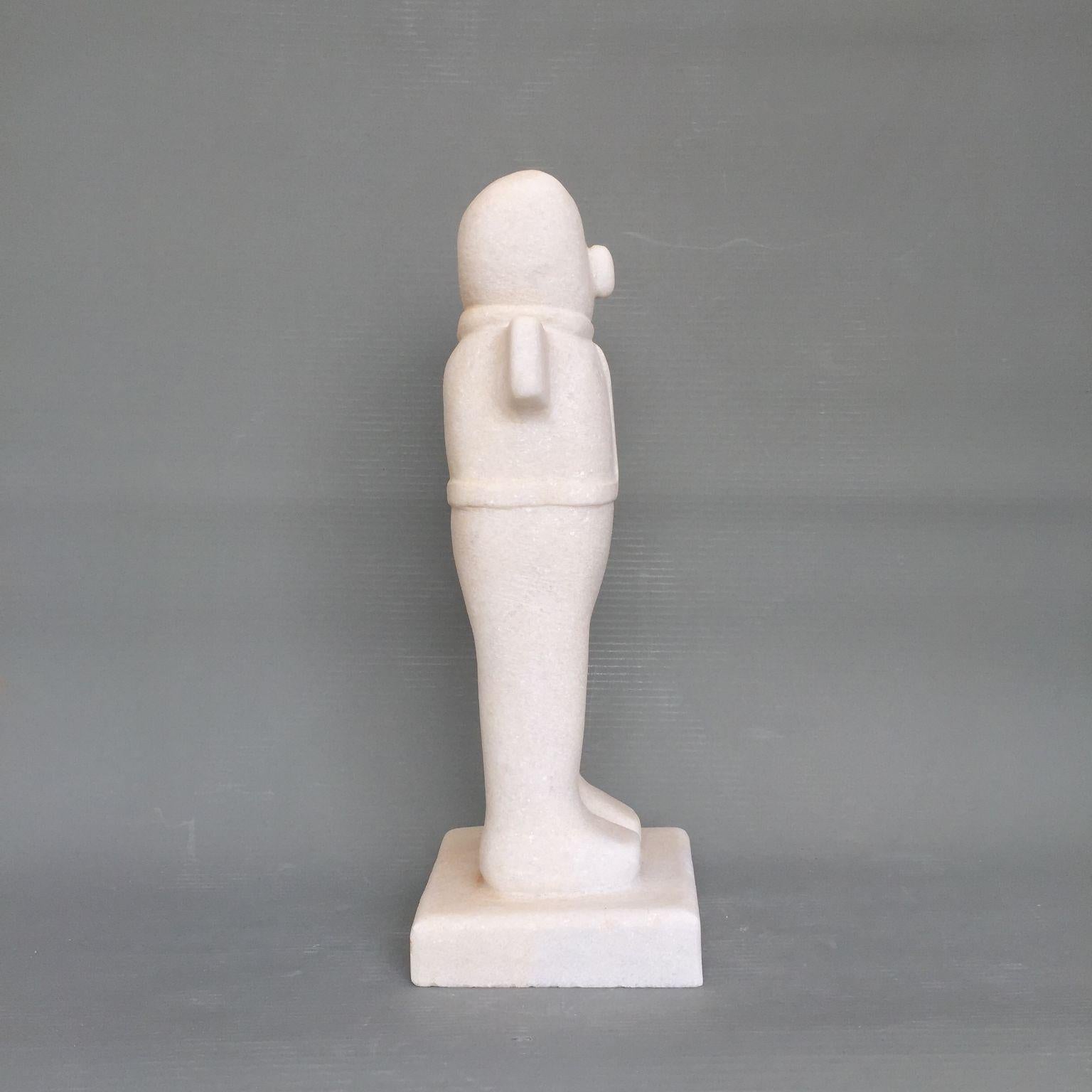 Greek Comedy and Tragedy of the Animal Marble Sculpture by Tom Von Kaenel For Sale