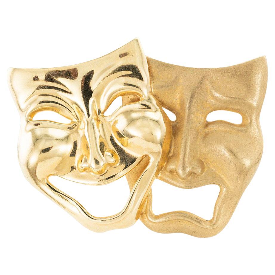 MED 12 pcs tragedy theater mask face raw brass charm stamping finding #2291 embellishment