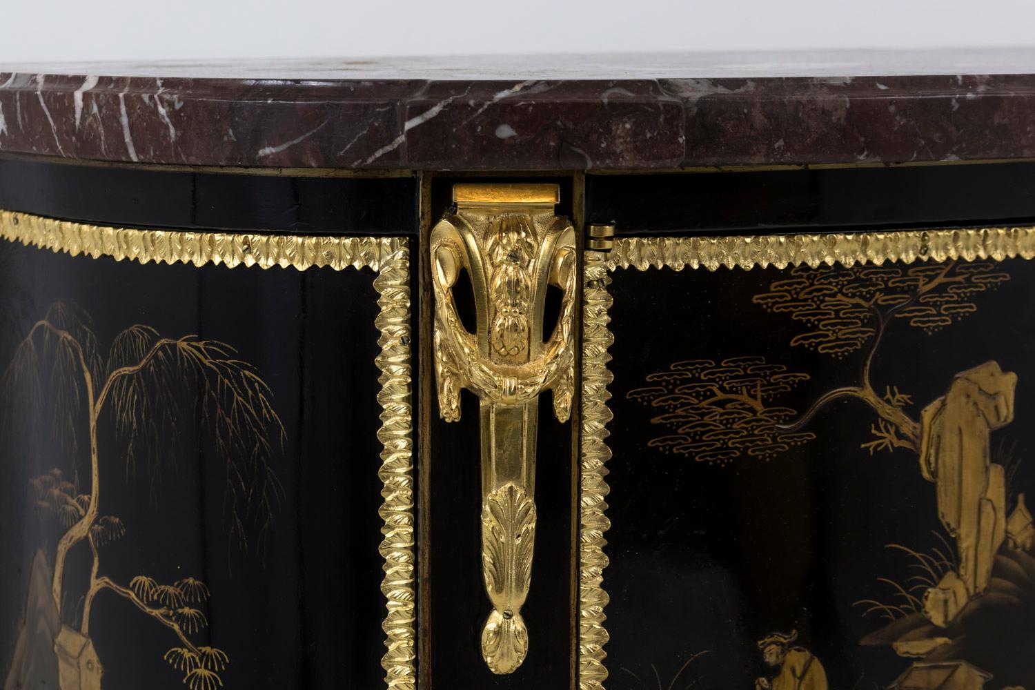 Mid-20th Century Comelli, Chinese Style Lacquered Louis XVI Style Small Commode, 1950s
