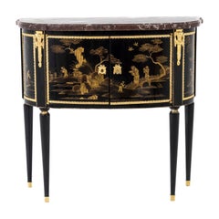 Retro Comelli, Chinese Style Lacquered Louis XVI Style Small Commode, 1950s