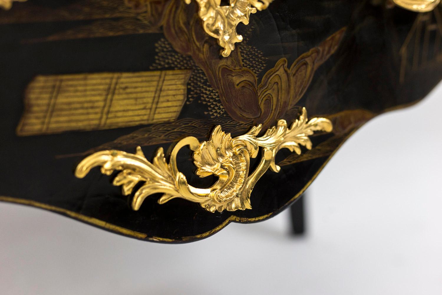 Comelli, Louis XV Style Commode, Chinese Style Lacquer, 1950s 2