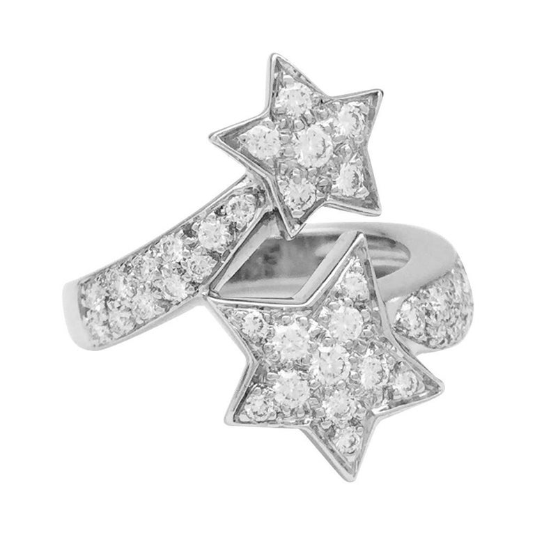Comet Chanel Ring, White Gold and Diamonds at 1stDibs | chanel comet