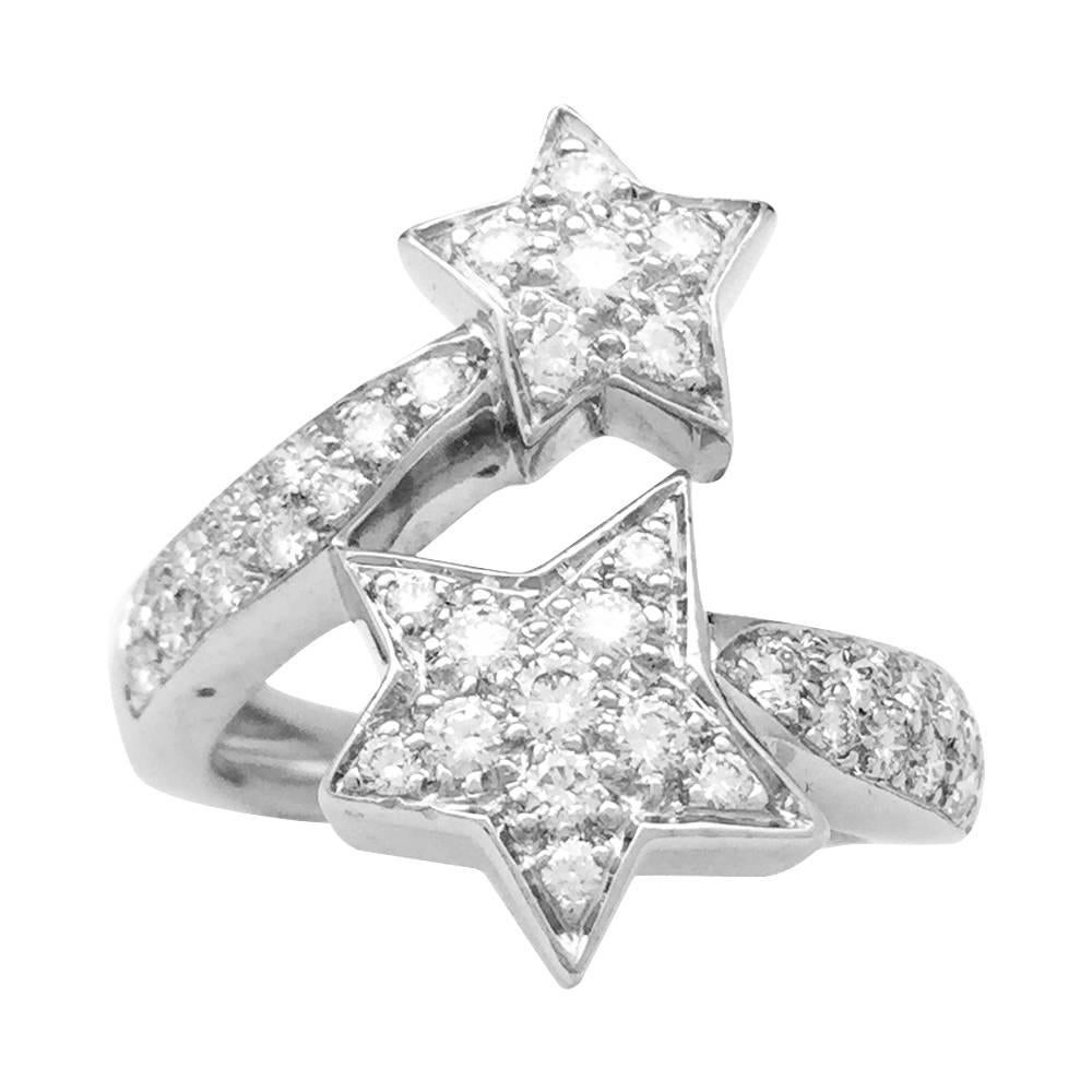 Comet Chanel Ring, White Gold and Diamonds