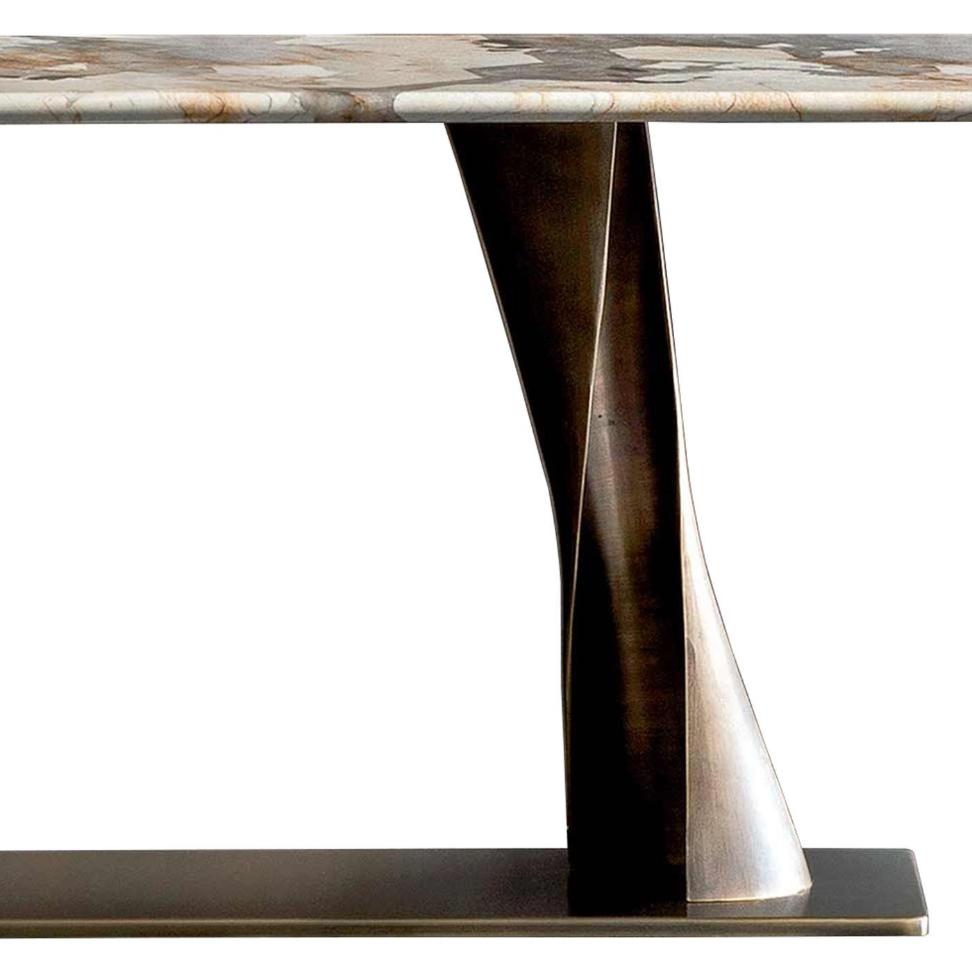 Hand-Crafted Comet Marble Console Table For Sale