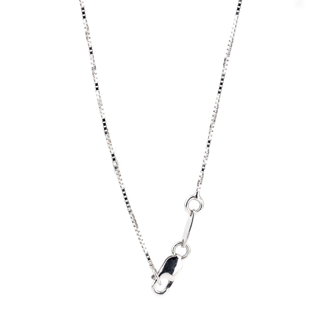 Women's or Men's Comete Gioelli Diamond Line White Gold Necklace