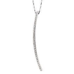 Comete Gioelli Diamond Line White Gold Necklace