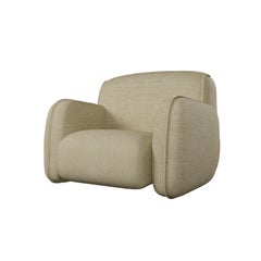 Sillón confort Savan tela beige hecho a mano por Murmurio