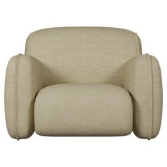 Fauteuil Comfort Savan beige fabriqué à la main par Murmurio