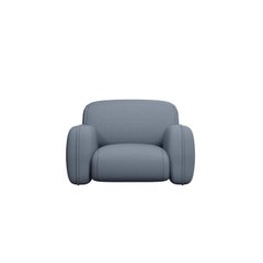 Comfort armchair Savan in Easy Clean Cobalt Fabric handcrafted by Murmurio