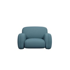 Comfort armchair Savan in Easy Clean Denim Fabric handcrafted by Murmurio