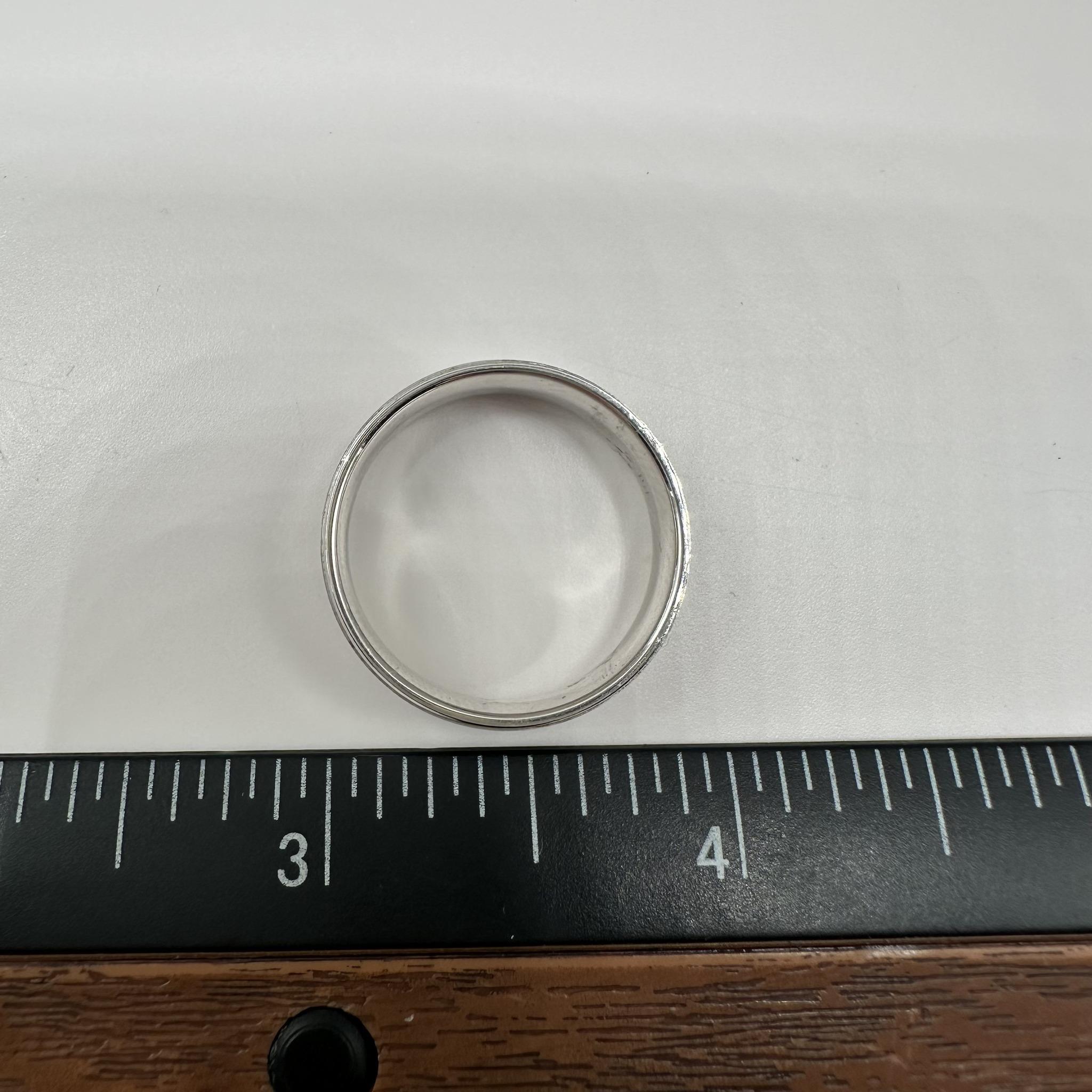 Alliance de mariage en or blanc 14kt - 6mm, Taille 10, Nouvel état en vente 1