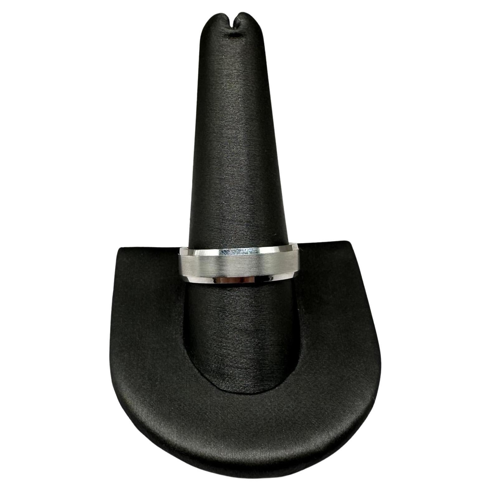 Alliance de mariage en or blanc 14kt - 6mm, Taille 10, Nouvel état en vente