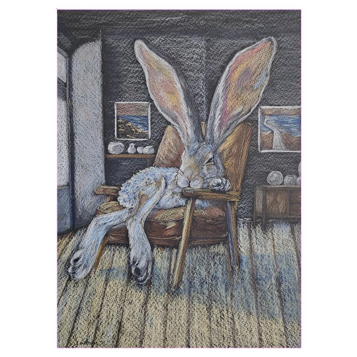 ARTE: Relajante Liebre Acuarela Arte Original VENTA DE CIERRE