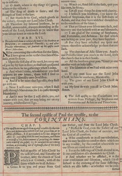 "Comfort in Affliction", 1638 King James Bible, Cambridge Ed., 2nd Corinthians