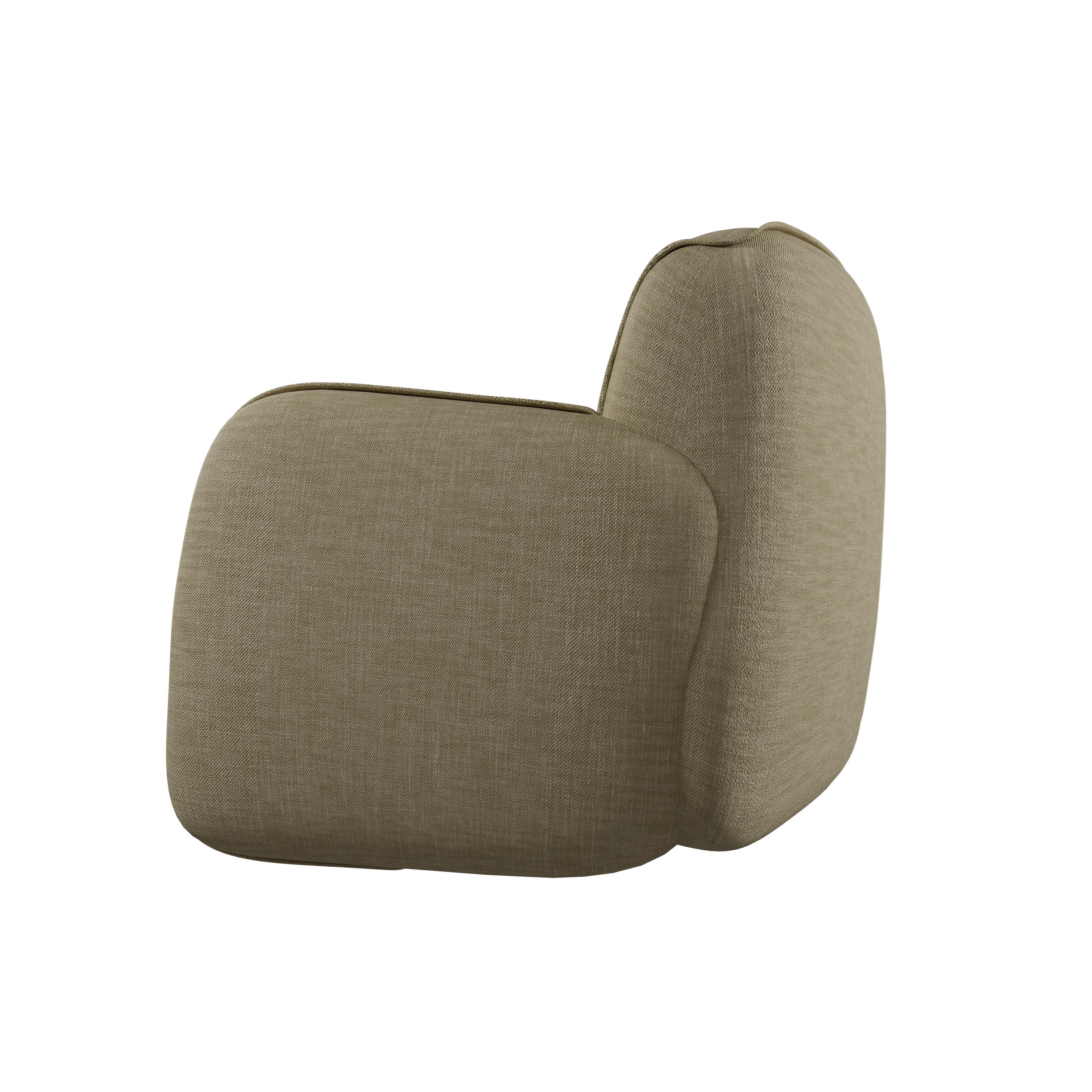Organique Canapé à trois places incurvé Savan beige, fabriqué à la main par Murmurio en vente