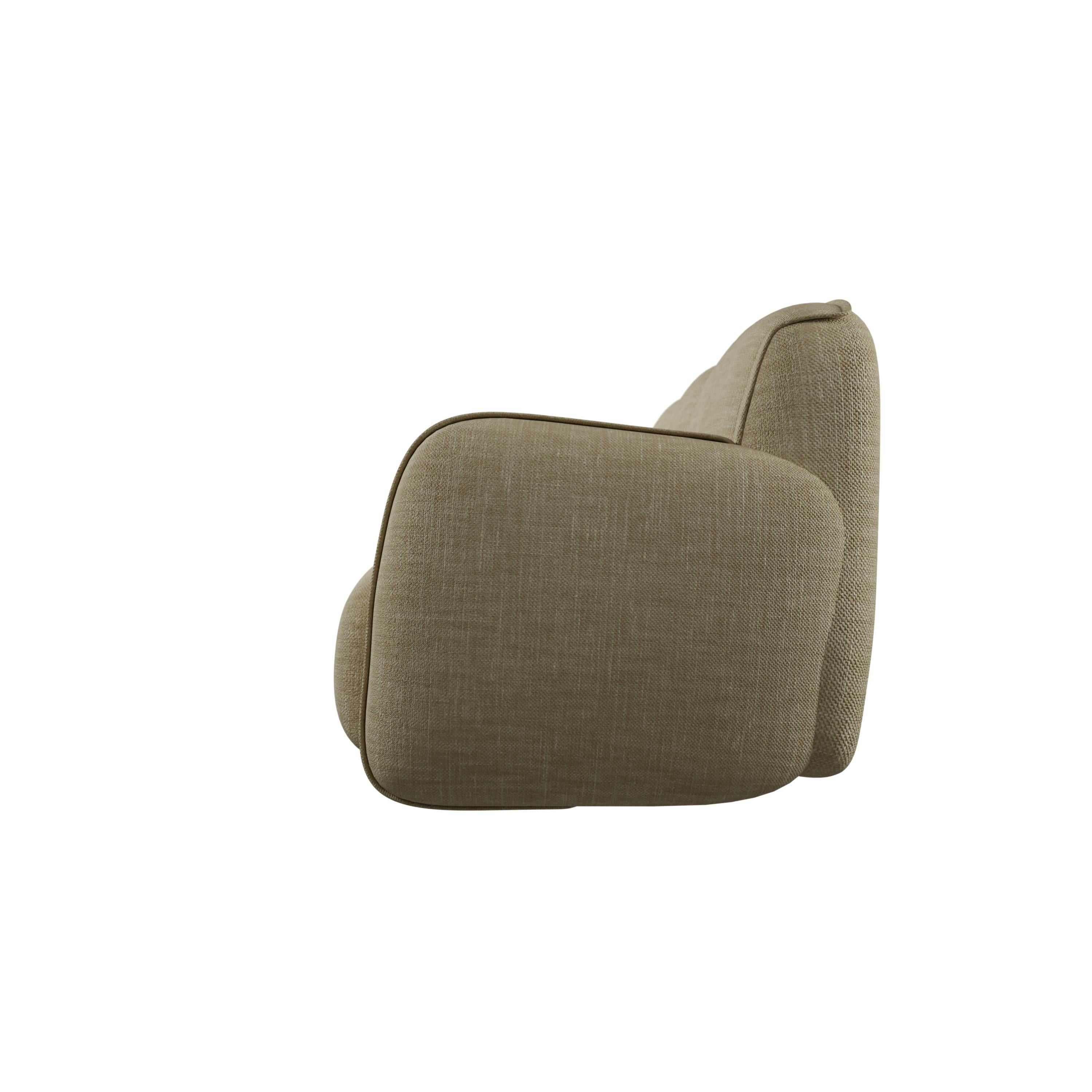 Organique Canapé trois places Savan beige, fabriqué à la main par Murmurio en vente