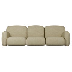 Canapé trois places Savan beige, fabriqué à la main par Murmurio