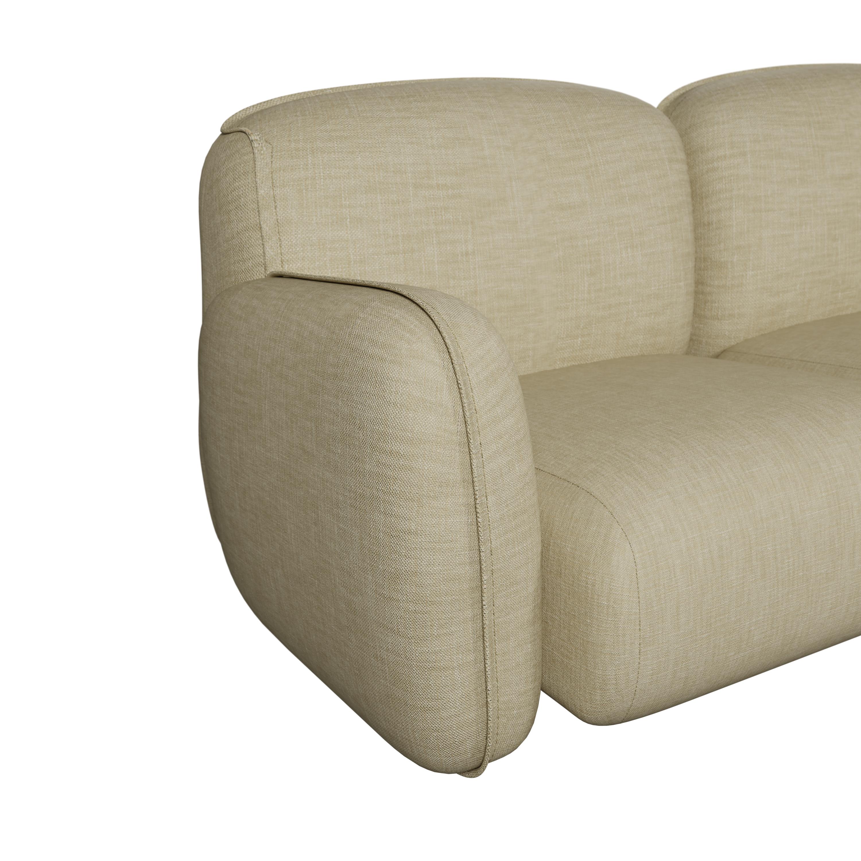 XXI secolo e contemporaneo Comfort Savan Divano a due posti in tessuto beige realizzato a mano da Fabrice in vendita