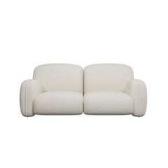 Comfort Savan Two-seater sofa Easy Clean Cream Fabric handcrafted by Murmurio