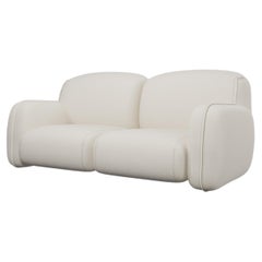 Comfort Savan Two-seater sofa Easy Clean Cream Fabric handcrafted by Murmurio