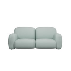 Comfort Savan Two-seater sofa Easy Clean Teal Fabric handcrafted by Murmurio
