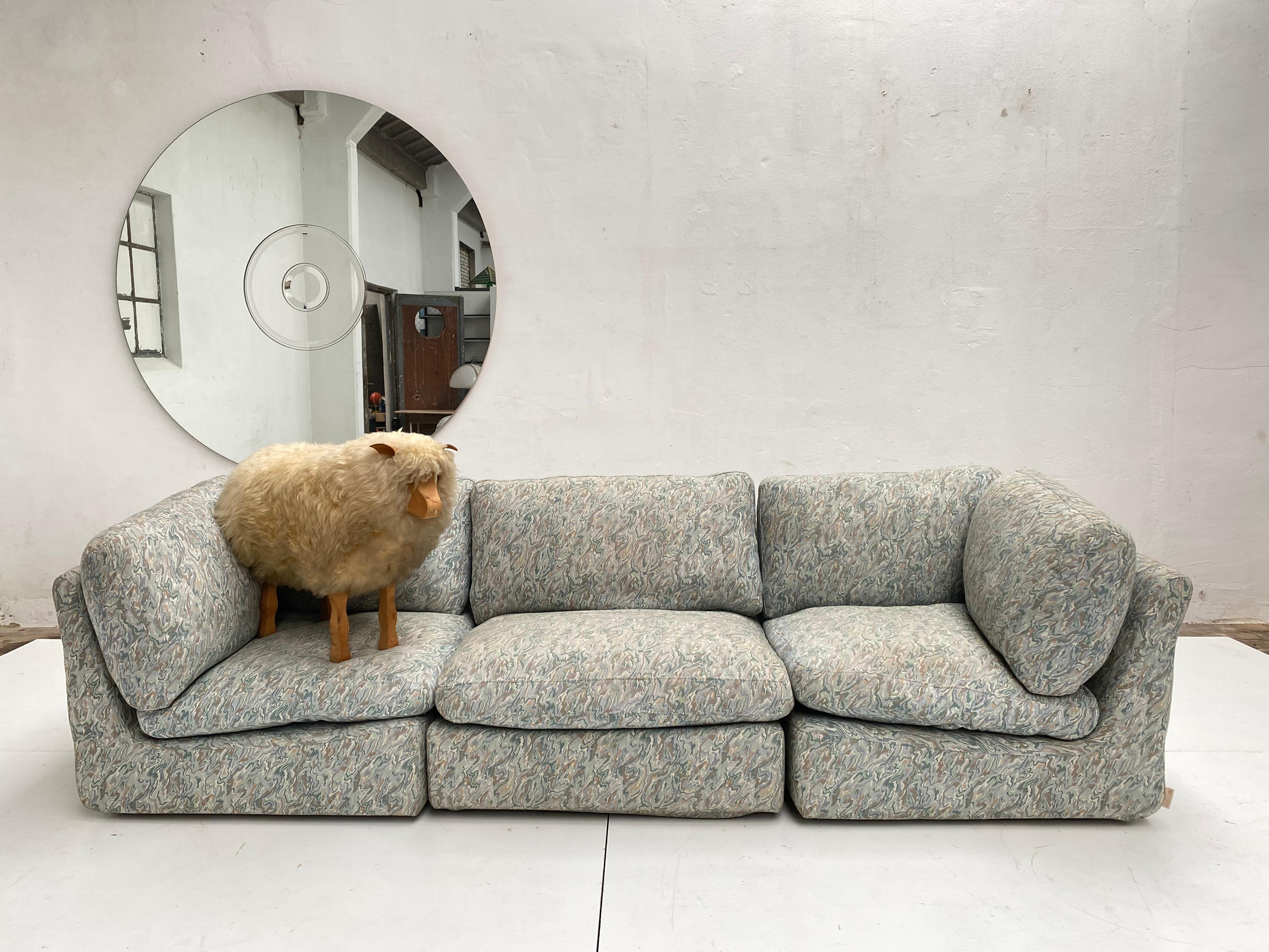 Cómodo Sofá Almohada Modular Steiner Años 80 París Francia, Tela Original en venta 4
