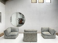 Modulares Steiner-Kissen-Sofa, bequem, 1980er Jahre, Paris, Frankreich, Original-Stoff