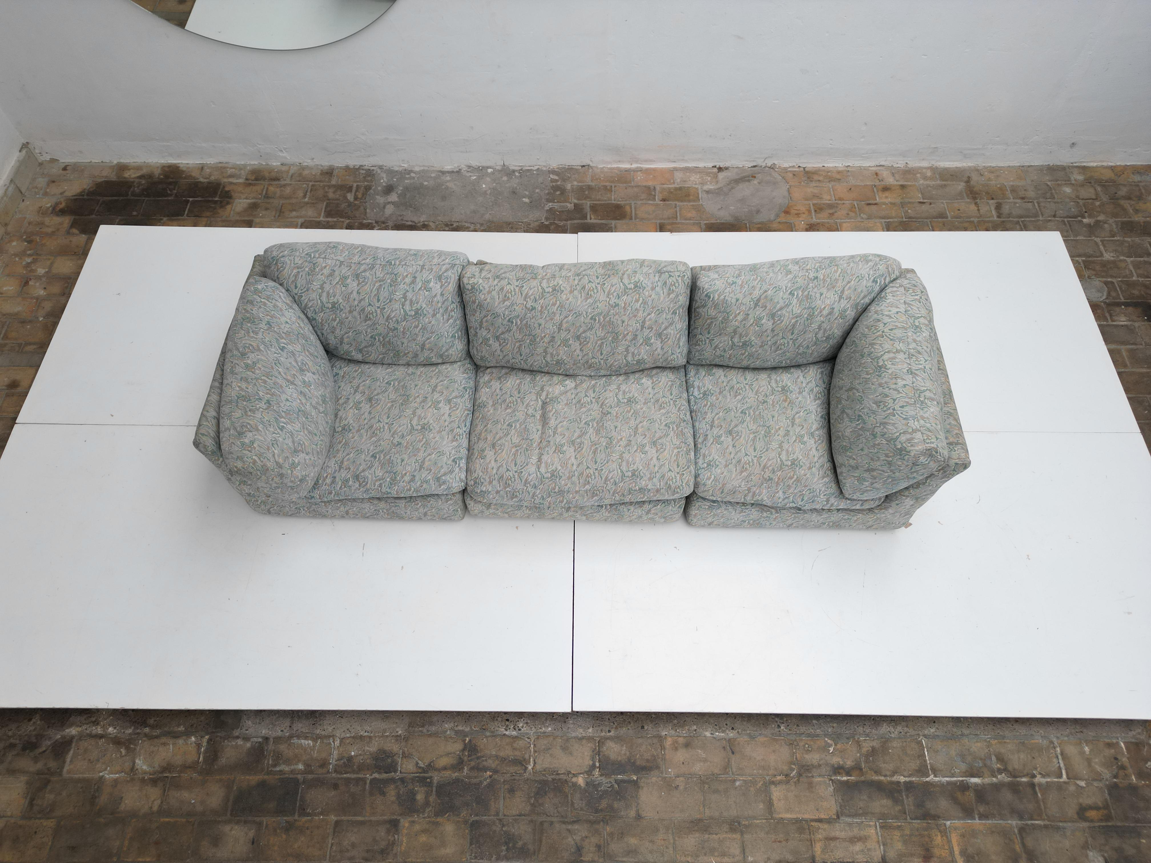 Cómodo Sofá Almohada Modular Steiner Años 80 París Francia, Tela Original Francés en venta