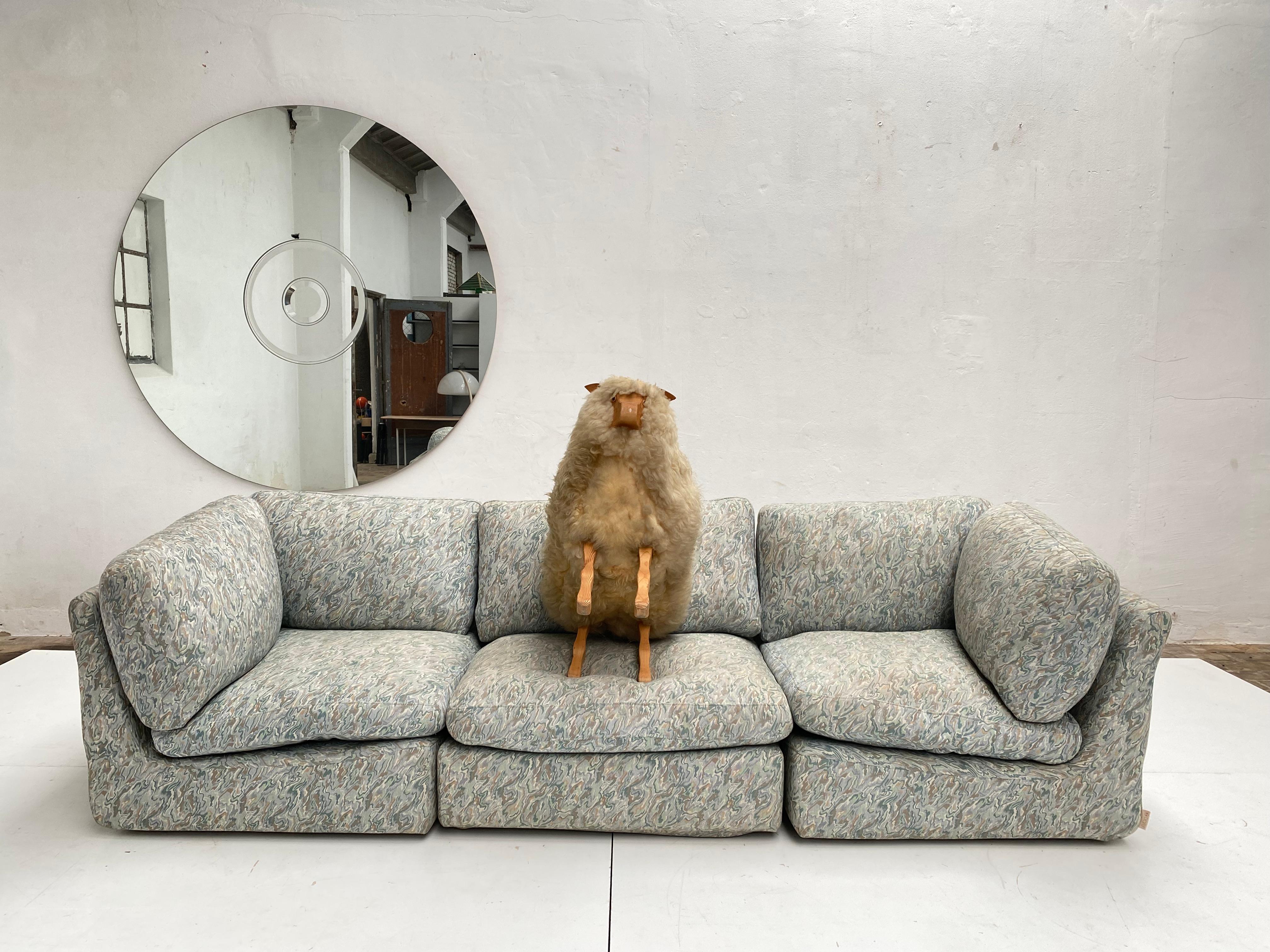 Cómodo Sofá Almohada Modular Steiner Años 80 París Francia, Tela Original en Bueno estado para la venta en bergen op zoom, NL