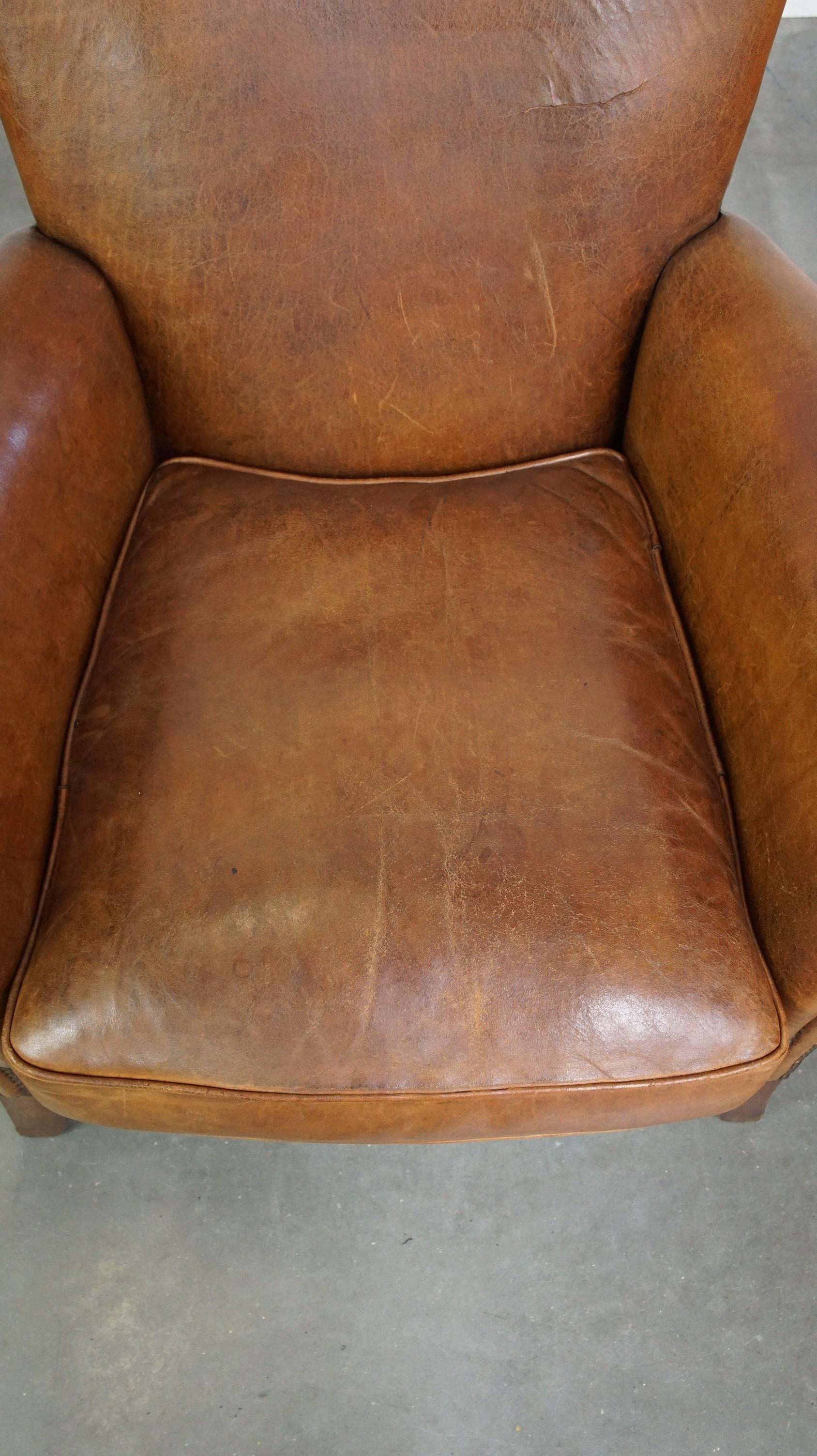 Cuir de mouton Fauteuil confortable et charmant en cuir de mouton en vente