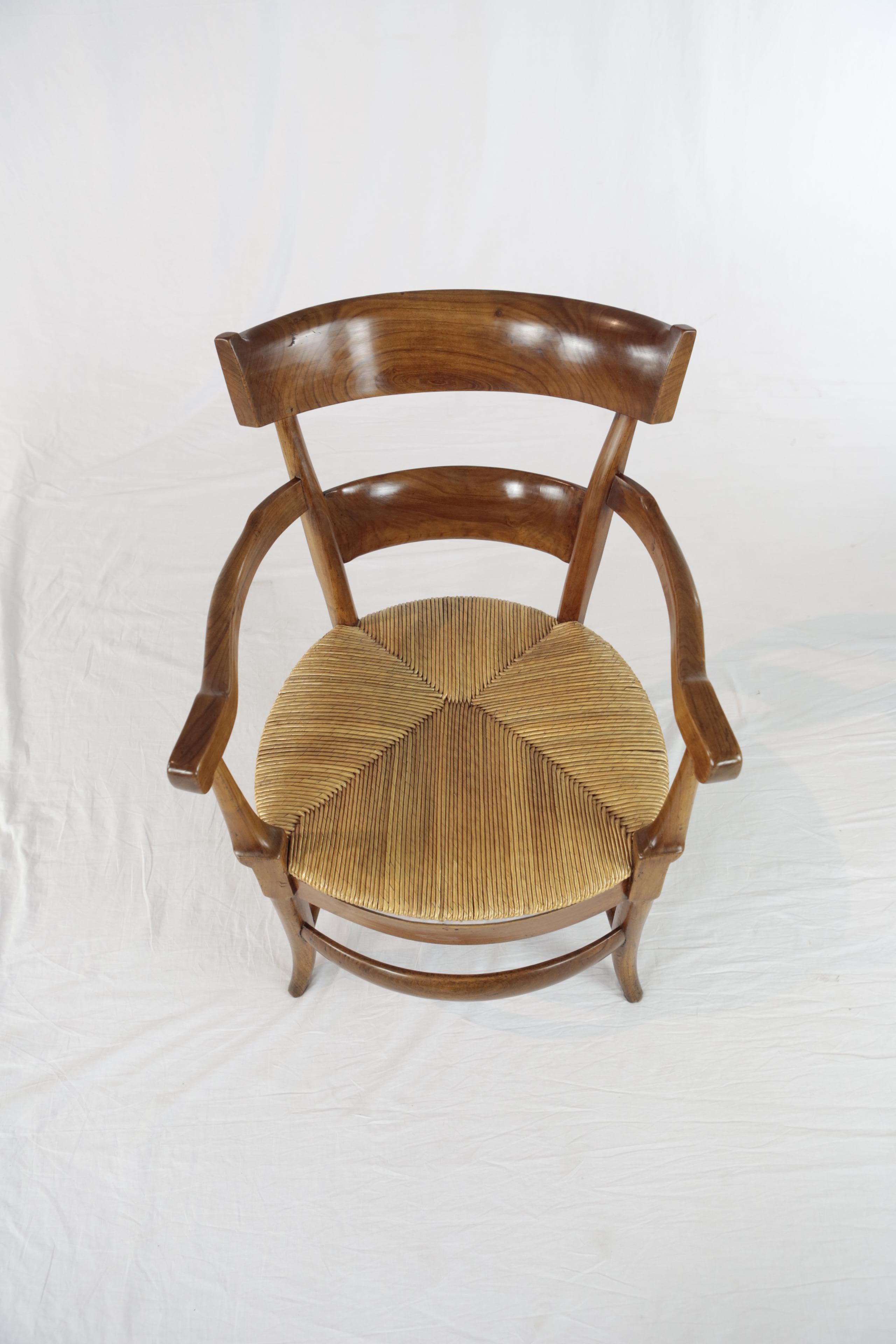 Biedermeier Comfortable Armchair, Cherrywood, 19th Century