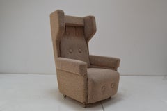 Comfortable armchair with wheels, Czechoslovakia, 1950's