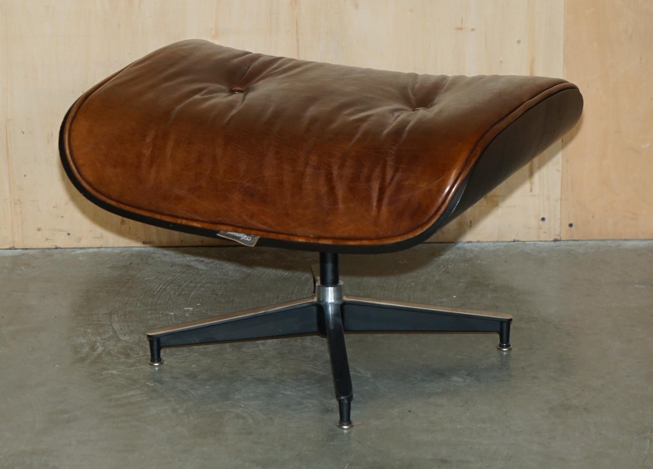 Bequemer Artsome Lounge Sessel & Ottomane aus braunem Leder mit Bugholzgestell im Angebot 7