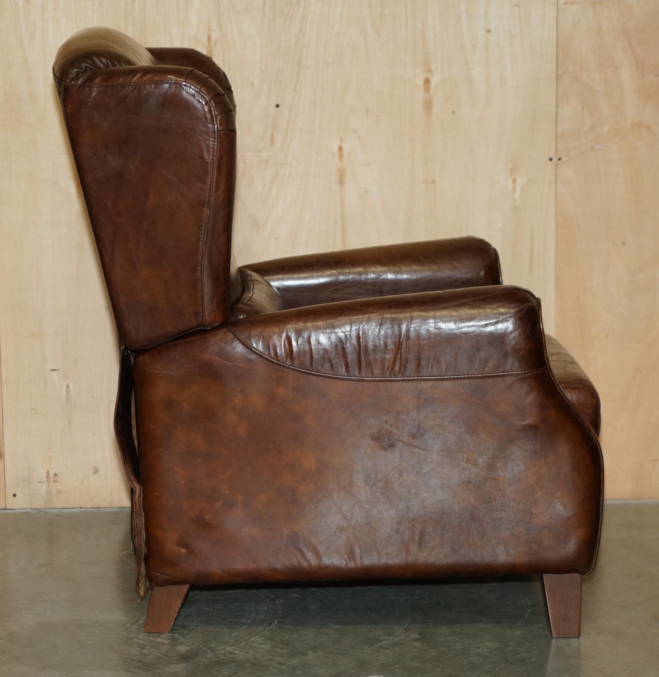COMFORTABLE CHESTERFIELD TUFTED HERITAGE BROWN LEATHER RECLINER ARMCHAiR im Angebot 2