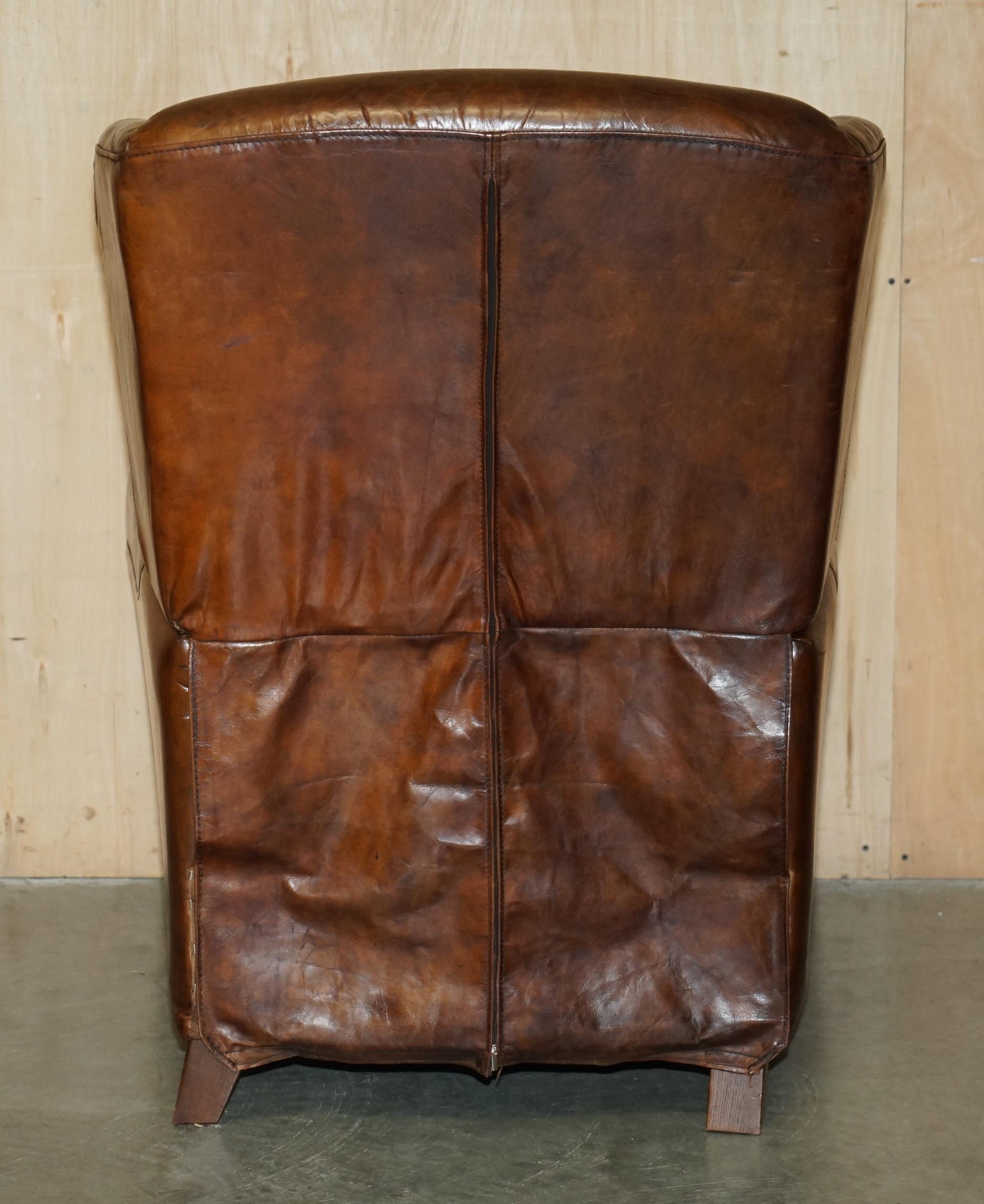 COMFORTABLE CHESTERFIELD TUFTED HERITAGE BROWN LEATHER RECLINER ARMCHAiR im Angebot 5