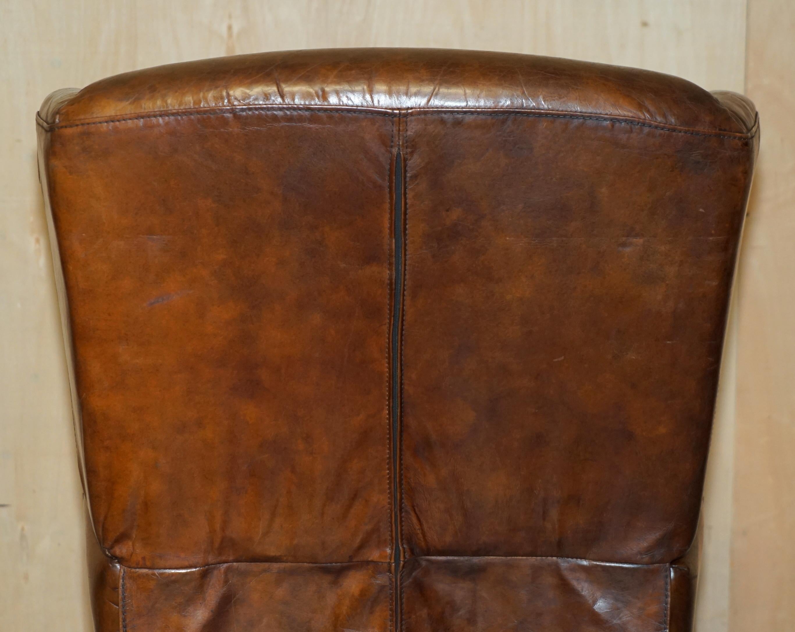 COMFORTABLE CHESTERFIELD TUFTED HERITAGE BROWN LEATHER RECLINER ARMCHAiR im Angebot 6