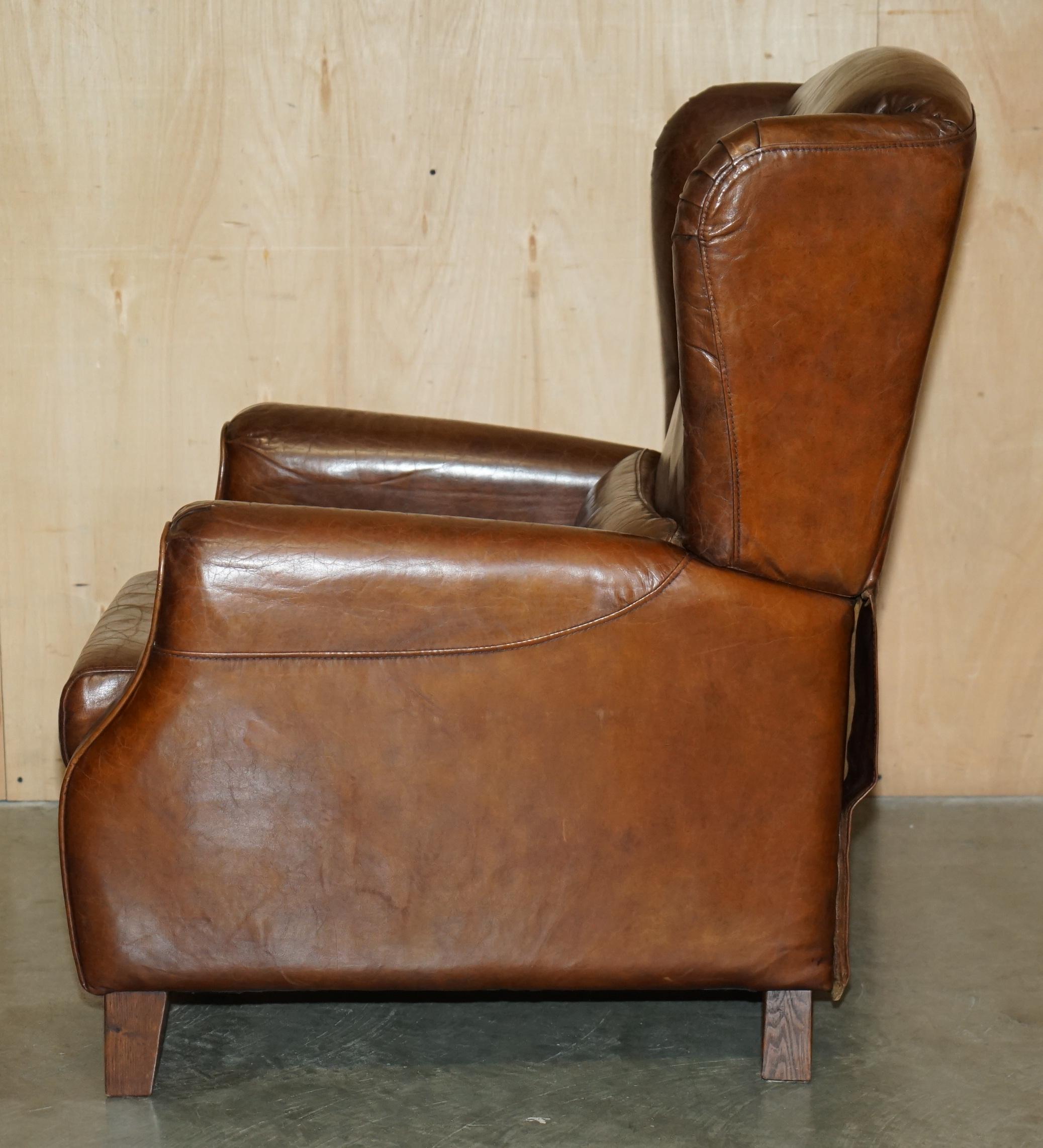 COMFORTABLE CHESTERFIELD TUFTED HERITAGE BROWN LEATHER RECLINER ARMCHAiR im Angebot 7