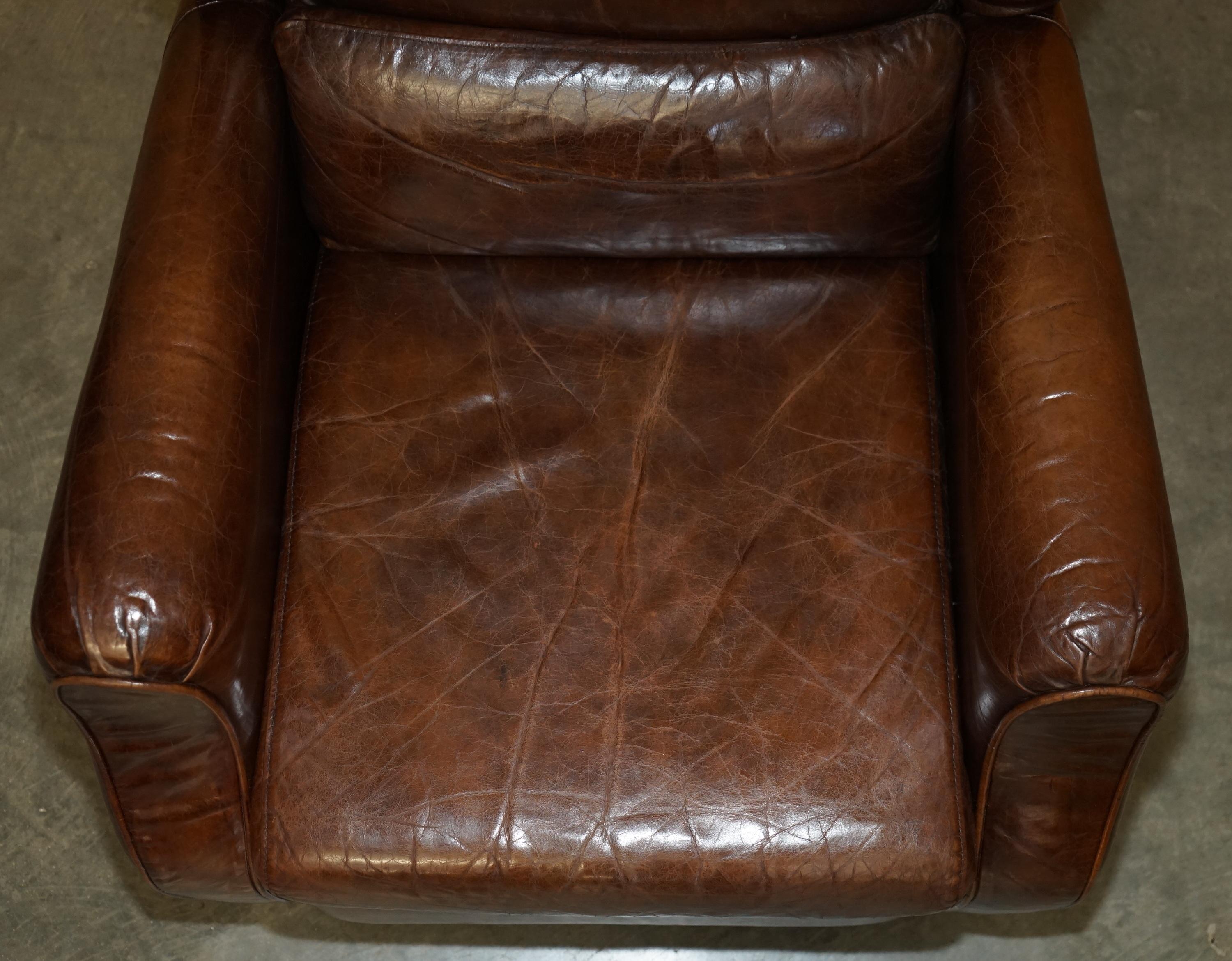 COMFORTABLE CHESTERFIELD TUFTED HERITAGE BROWN LEATHER RECLINER ARMCHAiR im Zustand „Gut“ im Angebot in West Sussex, Pulborough