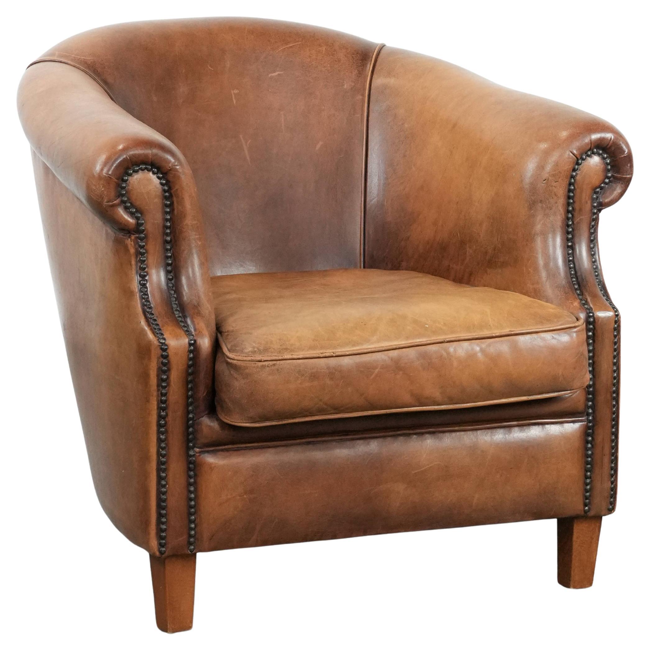 Bequemer Clubsessel aus Schafsleder