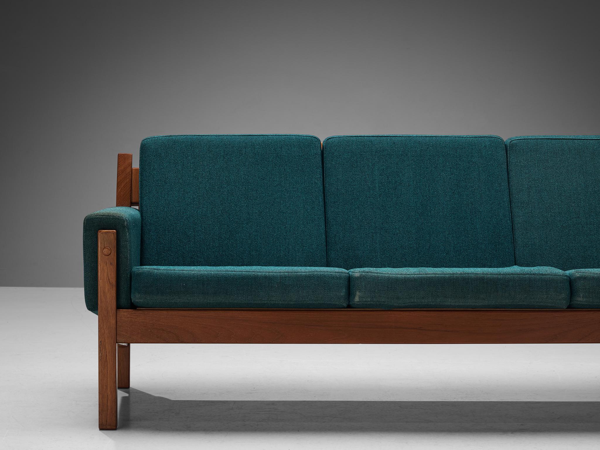 Mid-20th Century Comfortable Danish Sofa in Blue Upholstery