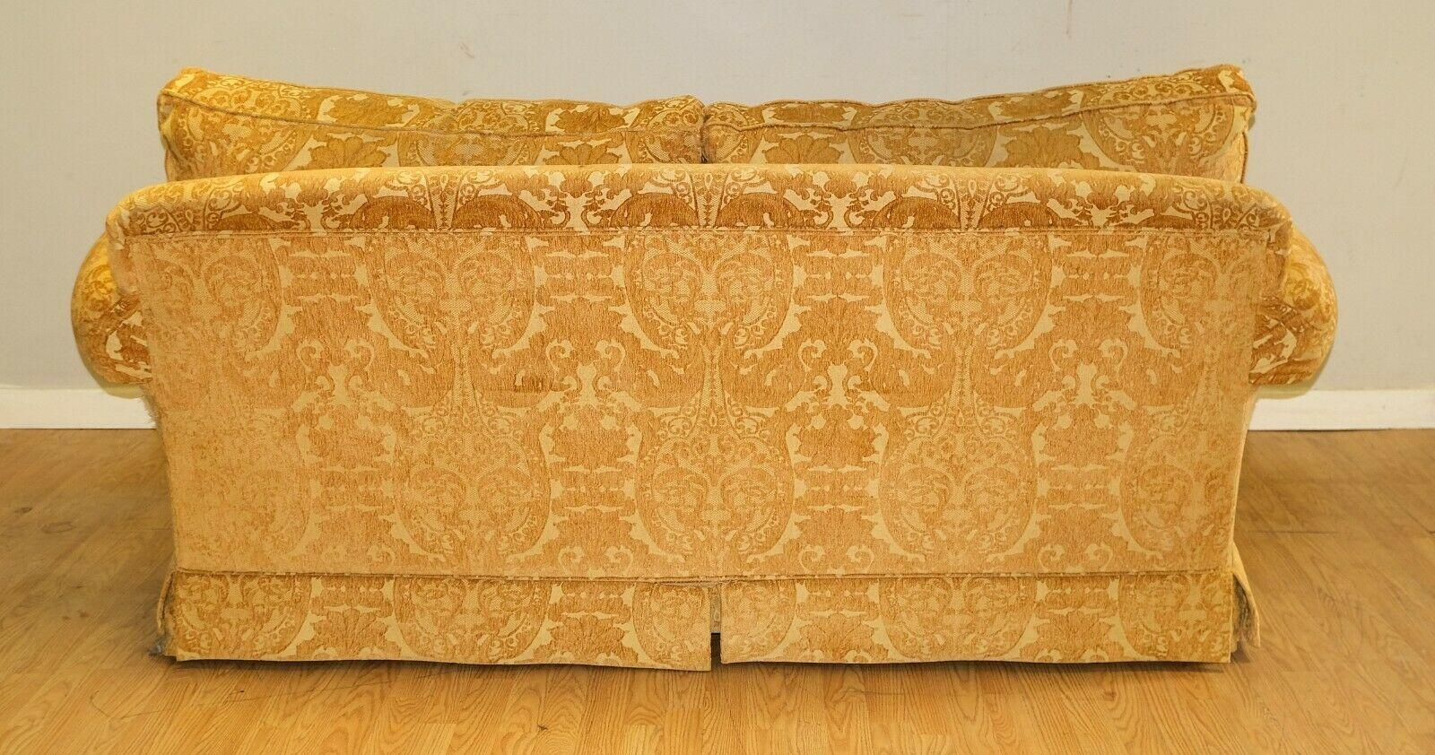 Country Comfortable Duresta Walford Two Seater Tumeric Sofa with Reversible Cushions