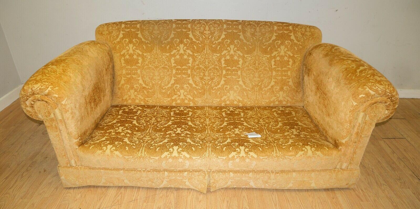 Upholstery Comfortable Duresta Walford Two Seater Tumeric Sofa with Reversible Cushions