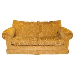 Used Comfortable Duresta Walford Two Seater Tumeric Sofa with Reversible Cushions