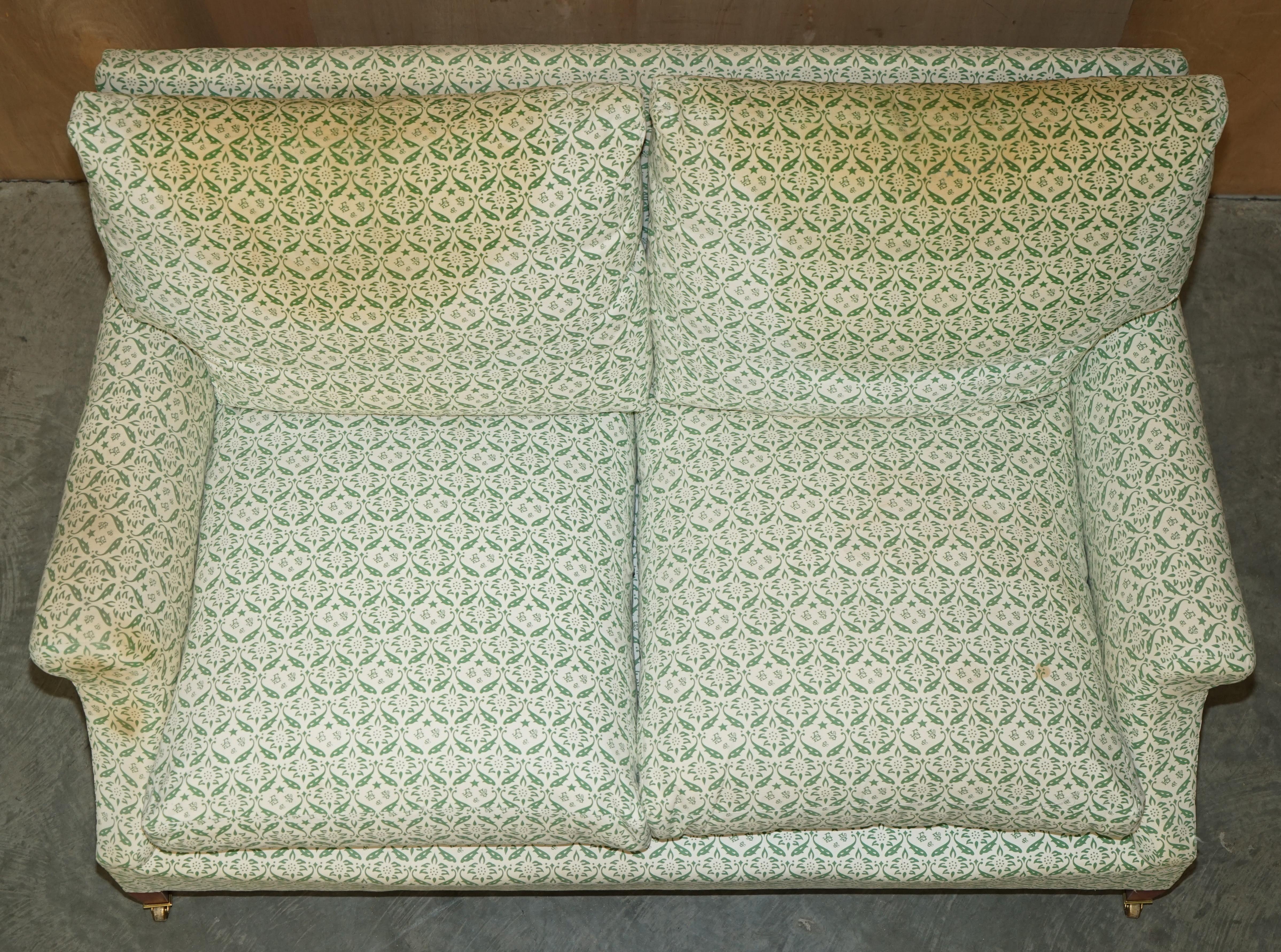 Comfortable Howard & Son's Chairs Ltd Ticking Fabric Sofa Feather Fill Cushions For Sale 6