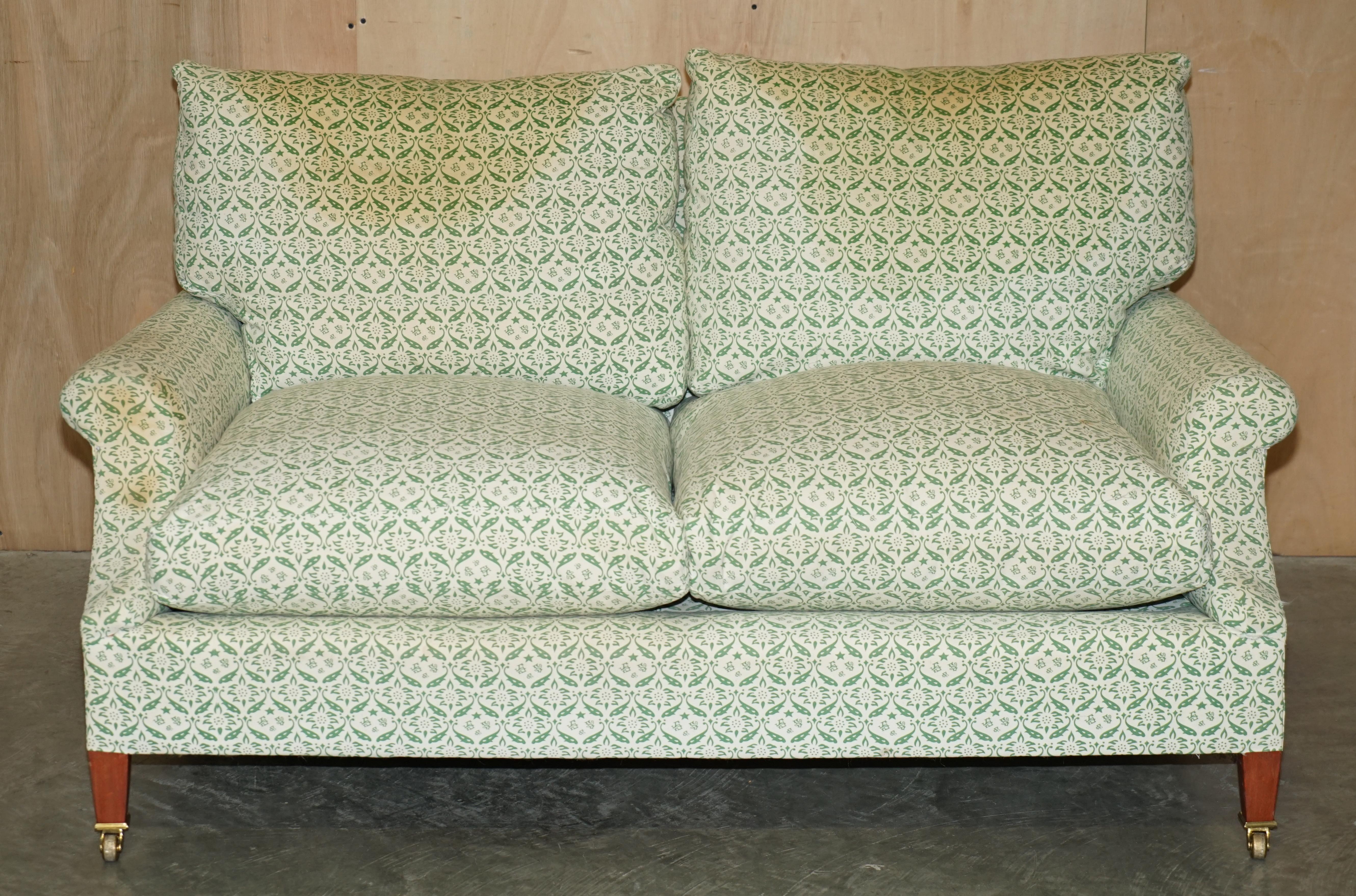 We are delighted to offer for sale this collectable Howard & Son’s Chairs LTD sofa with the original ticking fabric and overstuffed feather filled cushions 

The sofa retains all the original features, the coil sprung base, the factory ticking