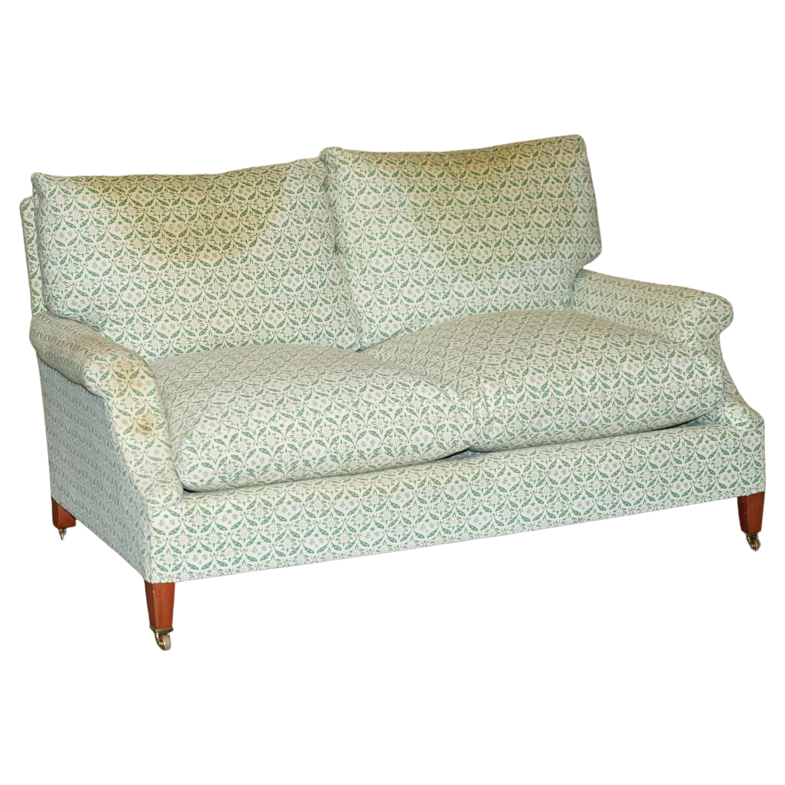 Comfortable Howard & Son's Chairs Ltd Ticking Fabric Sofa Feather Fill Cushions For Sale