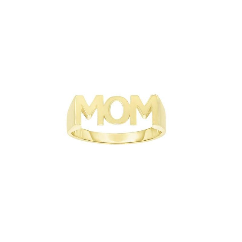 En venta: Anillo Mamá Letra Pulida Oro Amarillo 14K  4
