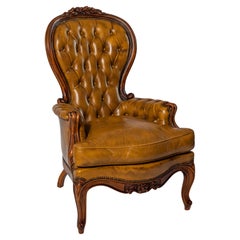 Comfortable Louis XV leather armchair