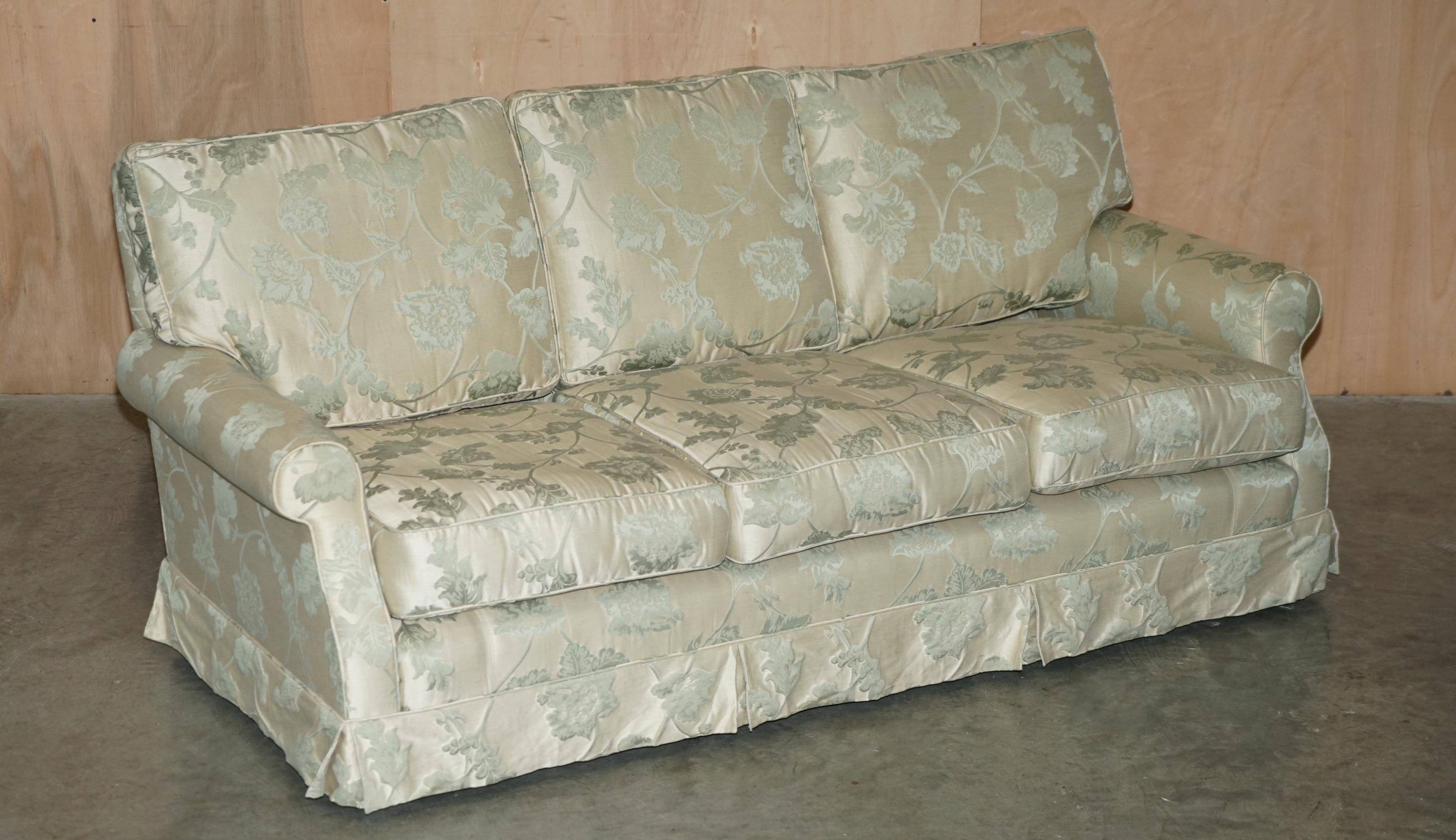 Royal House Antiques

Royal House Antiques is delighted to offer for sale this lovely pair of Floral Silk blend upholstered three seat Howard & Son's style sofas 

Please note the delivery fee listed is just a guide, it covers within the M25 only